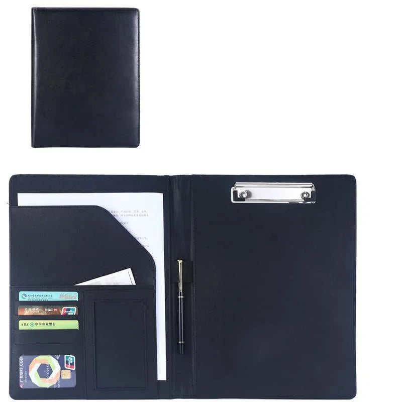 A4 PU-Leder Business Organizer Mappe – Vintage Manager Ordner &amp; Dokumentenmappe mit Klemmbrett für Büro &amp; Führungskräfte 