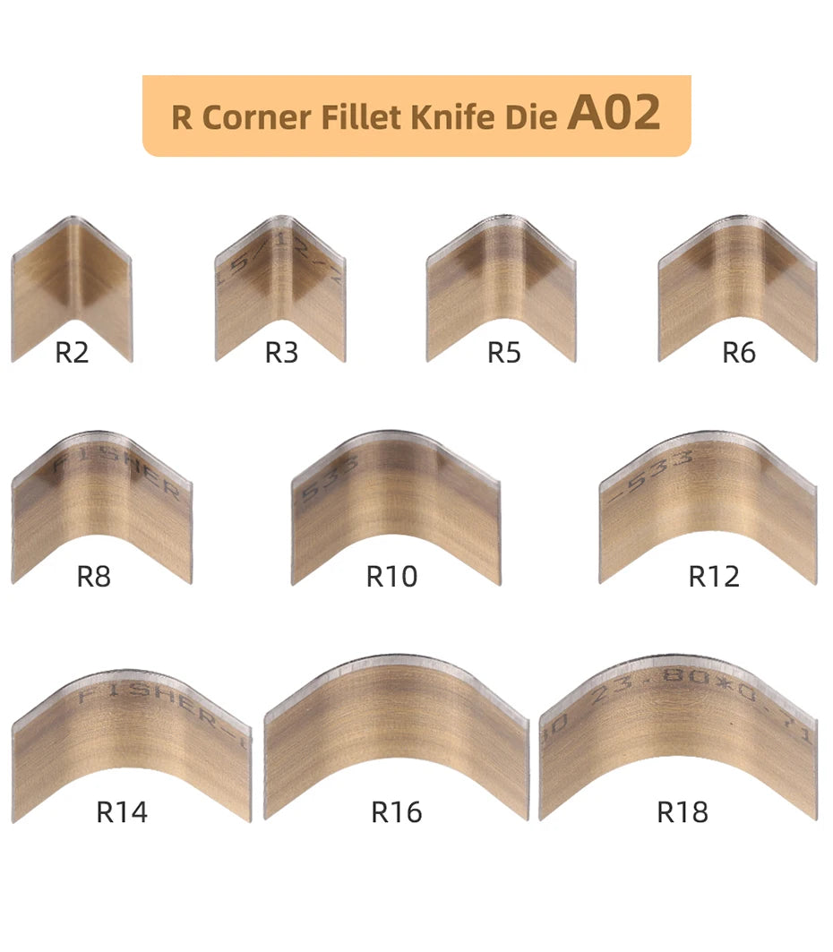 QJH Leder Eckenstanzer Set – Hochpräzise Corner Punch Tools aus Carbonstahl für Geldbörsen, Gürtel & Taschen (R2–R18)
