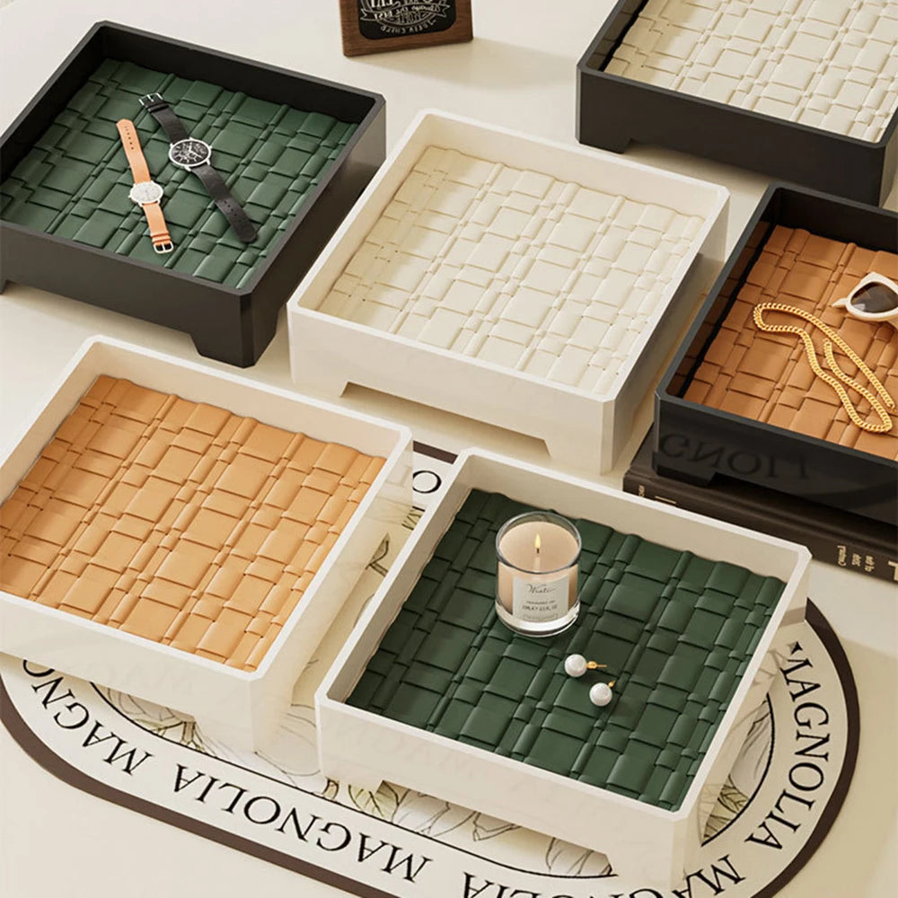 Luxury Ablageschale in Lederoptik – Elegante Aufbewahrungsbox für Schlüssel, Schmuck, Münzen & Aromatherapie-Dekor