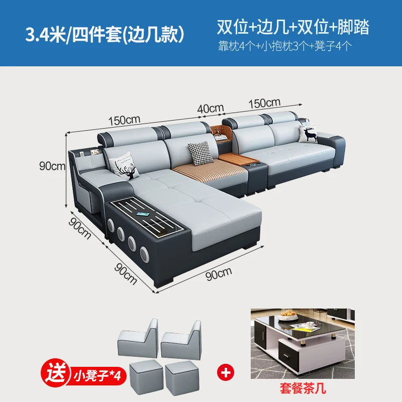 Designer Luxus Ledersofa – Modernes, erweiterbares Center-Seater & Sectional Sofa aus Echtleder für exklusive Wohnräume