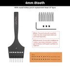 WUTA 3G Plancha para pinchar cuero con Wechselkopf – Professionelles Lederlochwerkzeug aus 4Cr13 Stahl, Austauschbare Chisel- &amp; Punch-Köpfe para bricolaje Lederarbeiten 