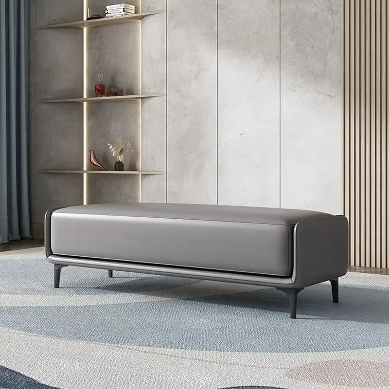 Luxuriöser Leder Sitzhocker & Bettbank im italienischen Stil – Moderne Ottoman Bench für Schlafzimmer, Wohnzimmer & Ankleide (120 cm)