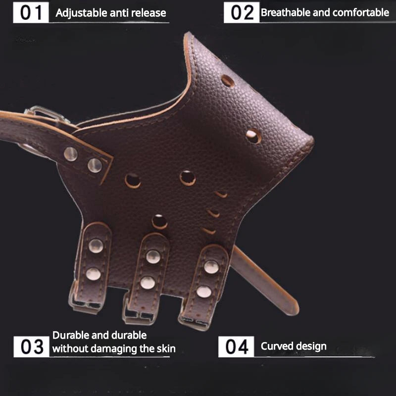 Verstellbarer Hunde Maulkorb aus PU-Leder – Atmungsaktive Anti-Bellen, Beißen & Kauen Hundemaske für Welpen & Hunde (5 Größen)
