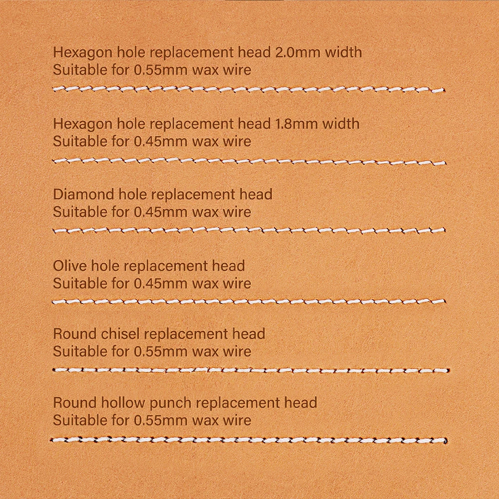 WUTA Multifunktionaler Leder Lochstanzer – Austauschbares Stich- & Lochwerkzeug mit Rund-, Diamant-, Oliven- & French-Style Köpfen