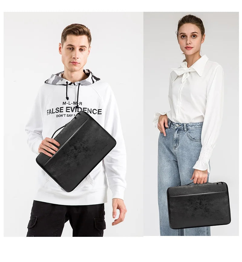 Kinmac Housse en cuir PU pour ordinateur portable – Housse de protection pour MacBook Air/Pro 12–16 pouces, unisexe