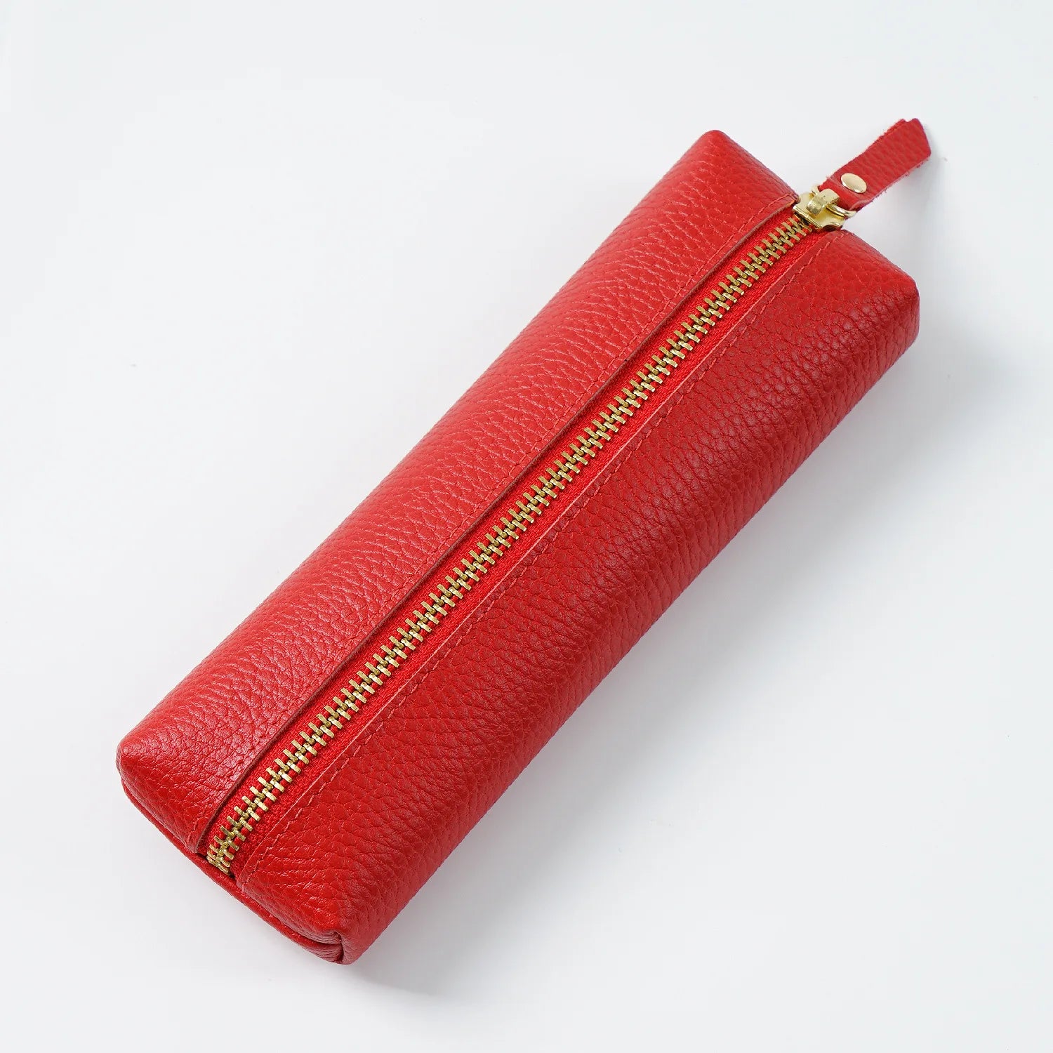 Personalisierte Leder Stifteetui aus echtem Rindsleder – Wasserdichte Reißverschluss-Stifttasche mit Namensgravur