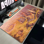 XXL Gaming Mousepad mit Anime Schloss Motiv – Großes Desk Mat 900×450 mm, Rutschfestes Mauspad & Tastaturunterlage für PC & Laptop