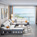 Canapé-lit en cuir électrique minimaliste – Canapé de luxe confortable avec support pour meubles modernes