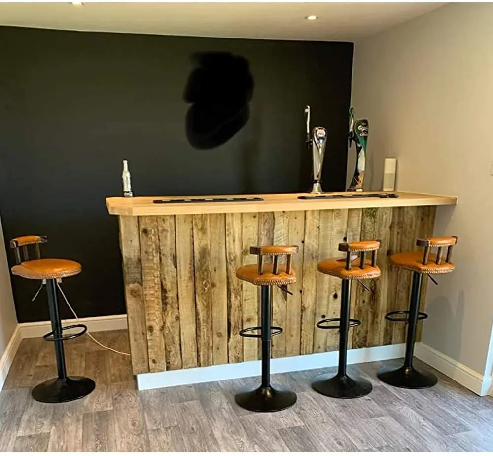 WOLTU Barstühle 2er Set aus Kunstleder – Gepolsterte Thekenstühle mit Rückenlehne & Massivholzgestell für Küche, Büro & Bistro