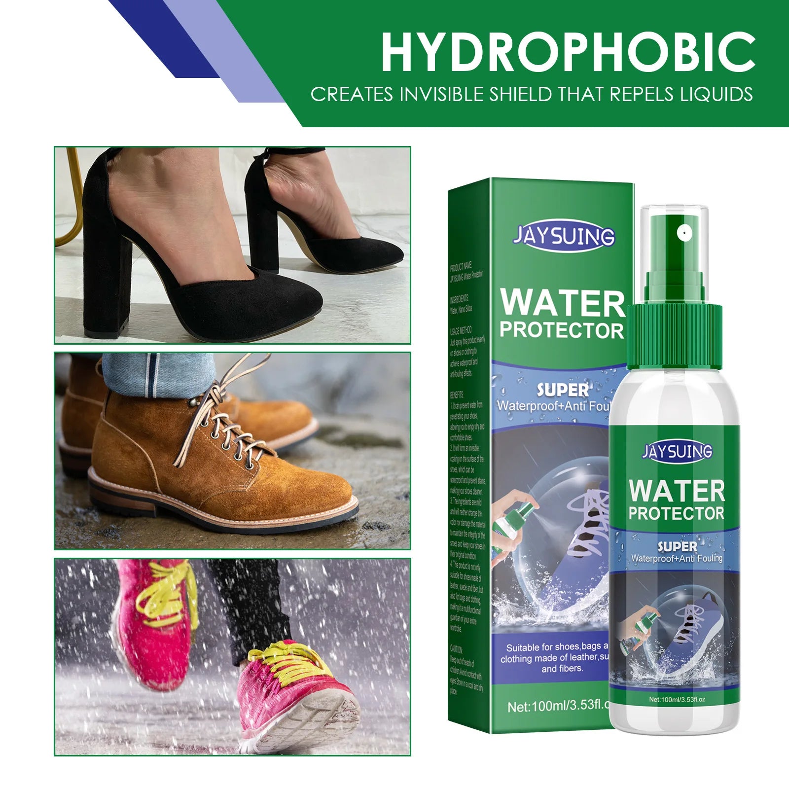 Schuh Imprägnierspray – Wasserdichter & schmutzabweisender Schutz mit hydrophober Beschichtung für Schuhe, Leder & Textilien (100 ml)