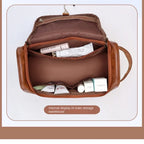 Hängender Kulturbeutel aus PU-Leder – Großer Reise &amp; Washbeutel mit Double-Fach für Herren 