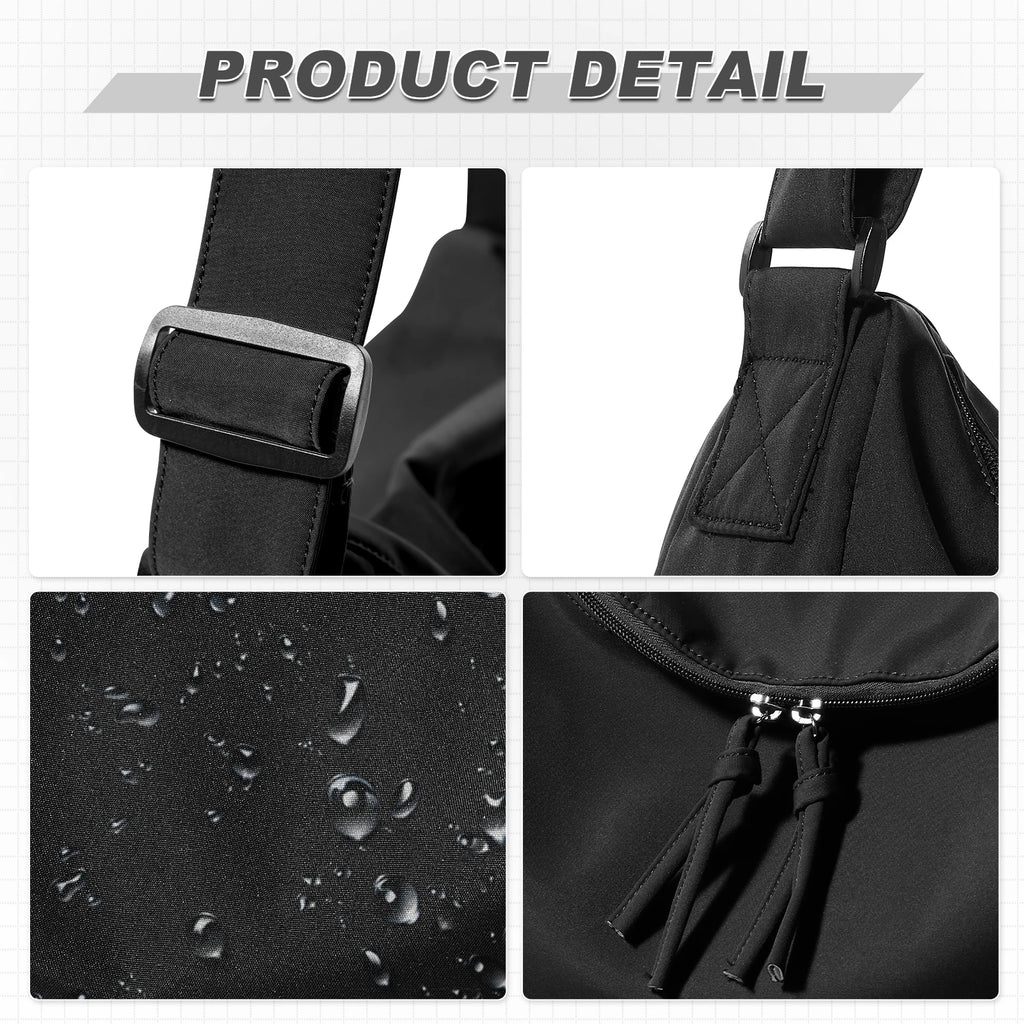 Fewchor Bolso bandolera unisex de nailon – Bolso bandolera de agua para la escuela, la ciudad y la universidad