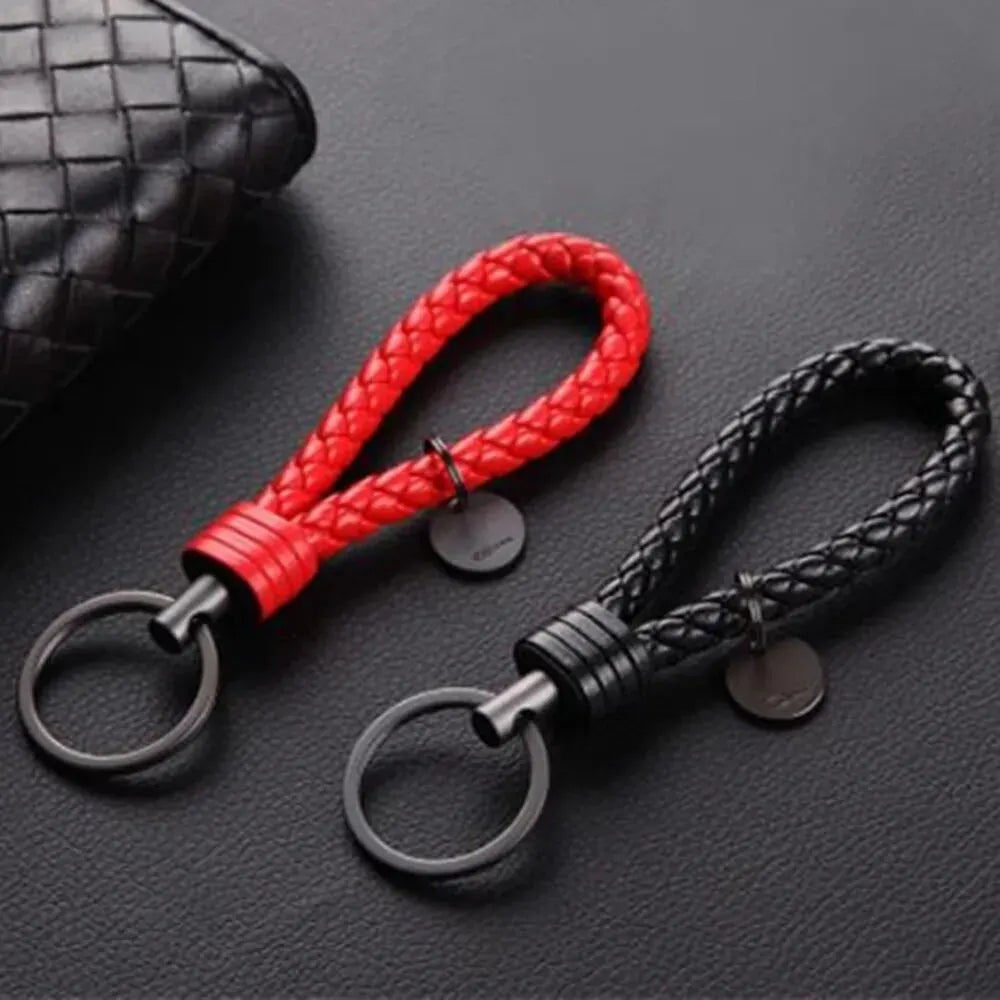 2er Set PU-Leder Schlüsselanhänger – Geflochtener Keychain & Bag-Pendant mit Metallring für Damen & Herren