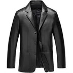 Blazer ajustado para hombre en Leder-Optik: elegante chaqueta informal elegante y de negocios, leichtes Premium Sakko para frutas y hierbas 