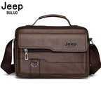 JEEP BULUO Herren Leder Messenger Bag - Multifunktionale Business Schultertasche mit Großer Kapazität 