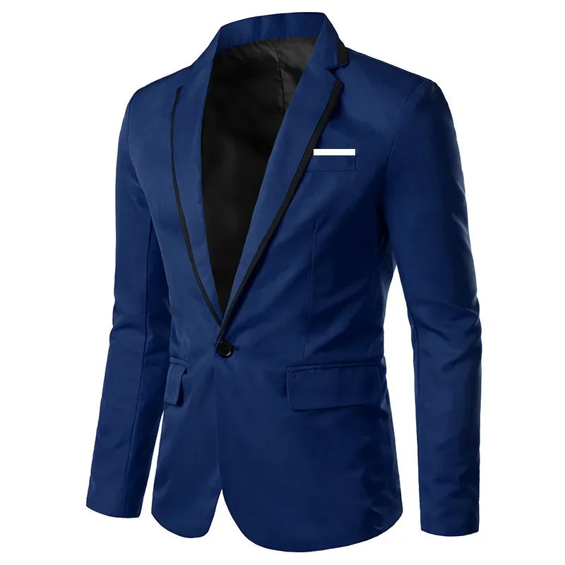 Herren Lederoptik Blazer – Eleganter Business & Party Sakko, einfarbiger Smart-Casual Anzugmantel für stilvolle Männer
