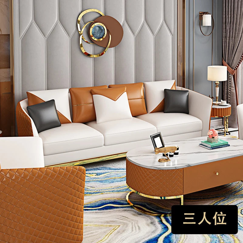 Luxuriöses Designer Ledersofa aus Echtleder – Modernes L-/U-Form Sofa im italienischen Stil, individuell konfigurierbare Wohnlandschaft für das Wohnzimmer
