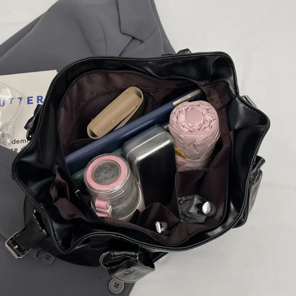 AMYMANG Retro Schultertasche für Damen – Luxuriöse PU-Leder Tote Bag mit großer Kapazität, Klassische Crossbody Bag