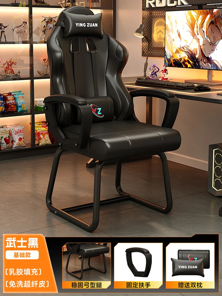 Ergonomischer Bürostuhl aus Leder mit Fußstütze & Rückenlehne – Höhenverstellbarer Drehstuhl mit Armlehnen & Rollen für Homeoffice & Büro