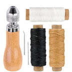 Fenrry Leder Nähahle Set – Manuelle Handnähmaschine mit Wachsgarn &amp; Nadeln für Leder, Canvas &amp; Schusterarbeiten 