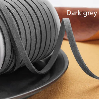 Flaches geflochtenes Kunstveloursband 5 mm – 5 Yards Faux Suede Kordel für Schmuck, Armbänder & DIY Handarbeit