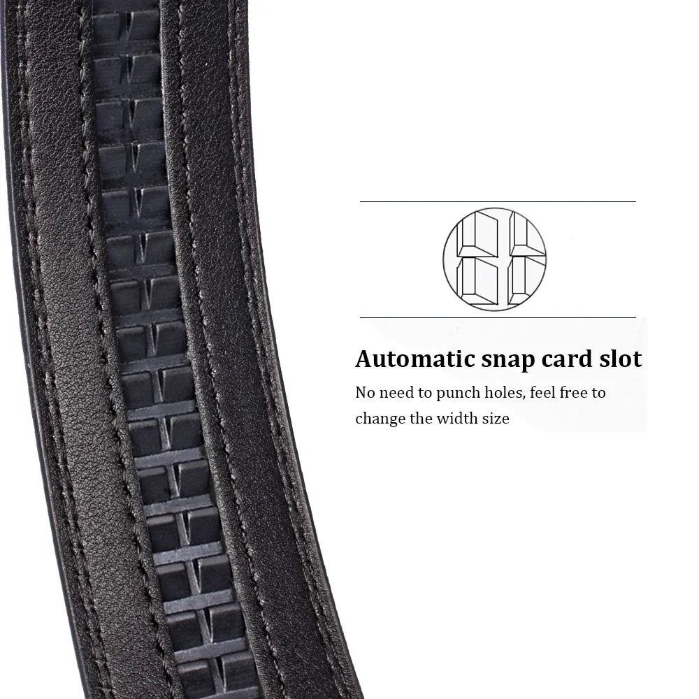 Großer Leder-Gürtel ohne Schnalle – Hochwertiger Ledergürtel für Herren und Damen