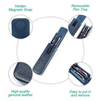 Echtes Leder Füllfederhalter-Etui mit 2 Fächern – Elegantes Pen Case für Reisen, Büro & Schule