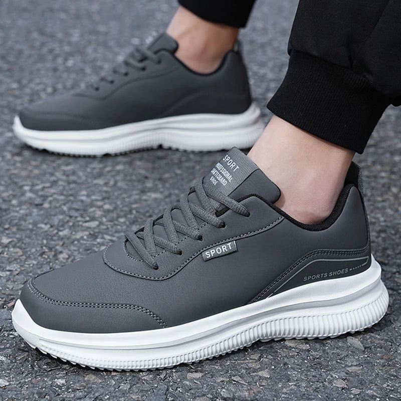 LETCOMFIT Herren Laufschuhe – Baskets en cuir, rutschfest, verschleißfest, wasserdicht, confortables Walking &amp; Sport Schuhe