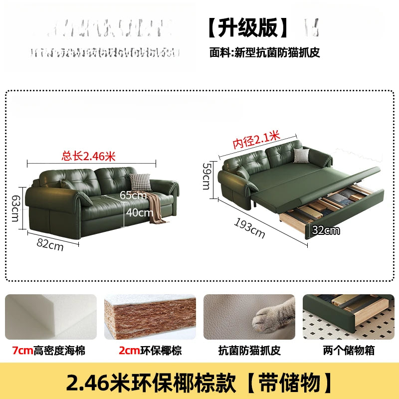 Platzsparendes Eck-Schlafsofa mit Stauraum – Klappbares Multifunktionssofa, verstellbar, modernes Design für Wohnzimmer & Gästezimmer