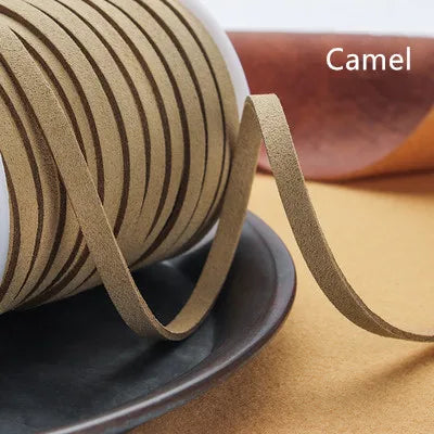 Flaches geflochtenes Kunstveloursband 5 mm – 5 Yards Faux Suede Kordel für Schmuck, Armbänder & DIY Handarbeit