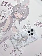 Girl Bunny PU Leder Schreibtischunterlage – Rutschfeste, Wasserdichte Desk Mat mit Kawaii Design für Büro, Homeoffice &amp; Gaming