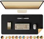 YSAGi Doppelseitige Leder Schreibtischunterlage – Große Wasserdichte Desk Mat mit Eco-Kork, Rutschfeste Schreibtischauflage & Mauspad für Büro und Zuhause