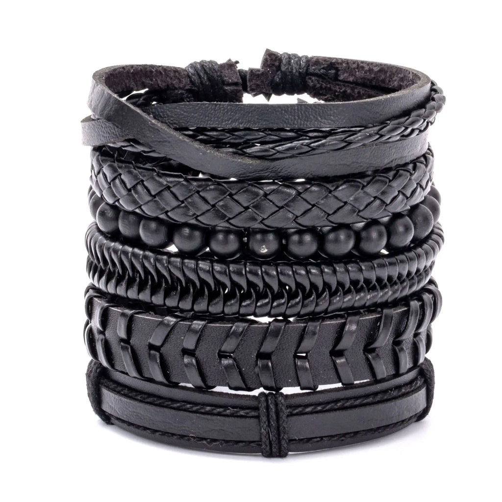 Viking Lederarmband mit Totenkopf – Verstellbares Herren- & Unisex Armband im Neo-Gothic Stil, Geflochtenes Lederarmband