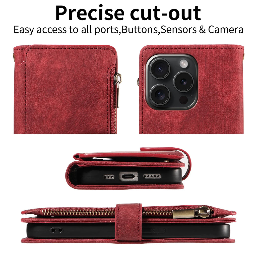 Funda tipo billetera de cuero PU para Samsung Galaxy – Funda abatible con tarjeta y cierre magnético para S25 Edge, S24, S23, S22, S21, S20, S10, S9, S8 Plus y Note20