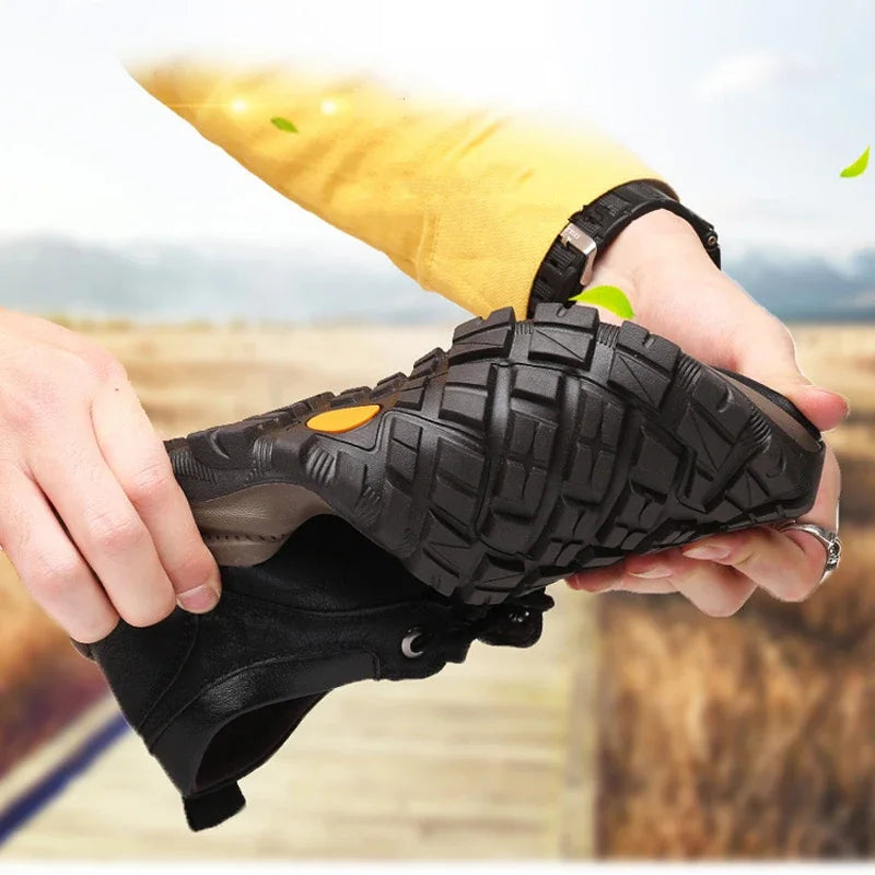 Guimin Herren Outdoor Sneaker – Leichte, rutschfeste PU-Leder Schuhe, Casual Sportschuhe, komfortabel & verschleißfest