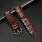 Brazalete de cuero vintage de 20 mm y 22 mm para Samsung Galaxy Watch 4–7 y Xiaomi Redmi Watch – Brazalete clásico para reloj inteligente con diseño dorado 