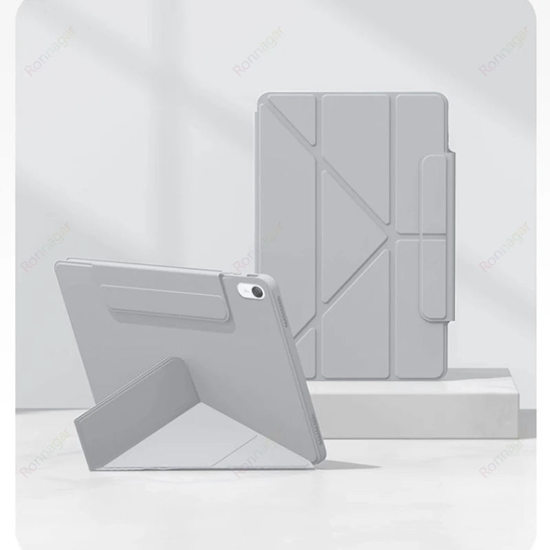 PU Leder Case für iPad Air 11 & 13 (2024–2025) und iPad Pro 11 / 12.9 – Tablet Schutzhülle mit Multi-Angle Stand & Wake-Sleep Funktion