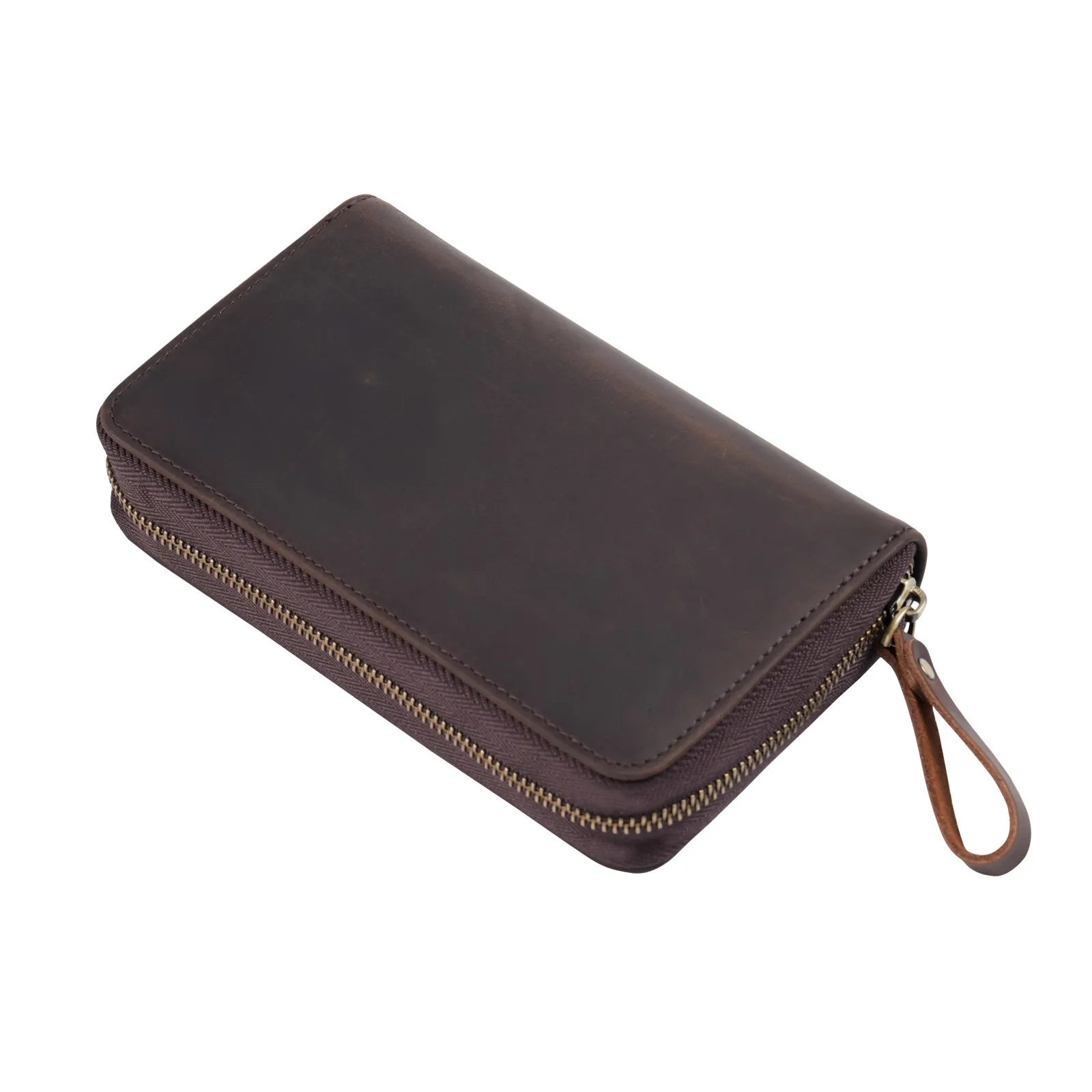 Echte Leder Füllfederhalter-Mappe mit Reißverschluss – Stifteetui mit 10 Fächern & großer Kapazität für Büro & Schule