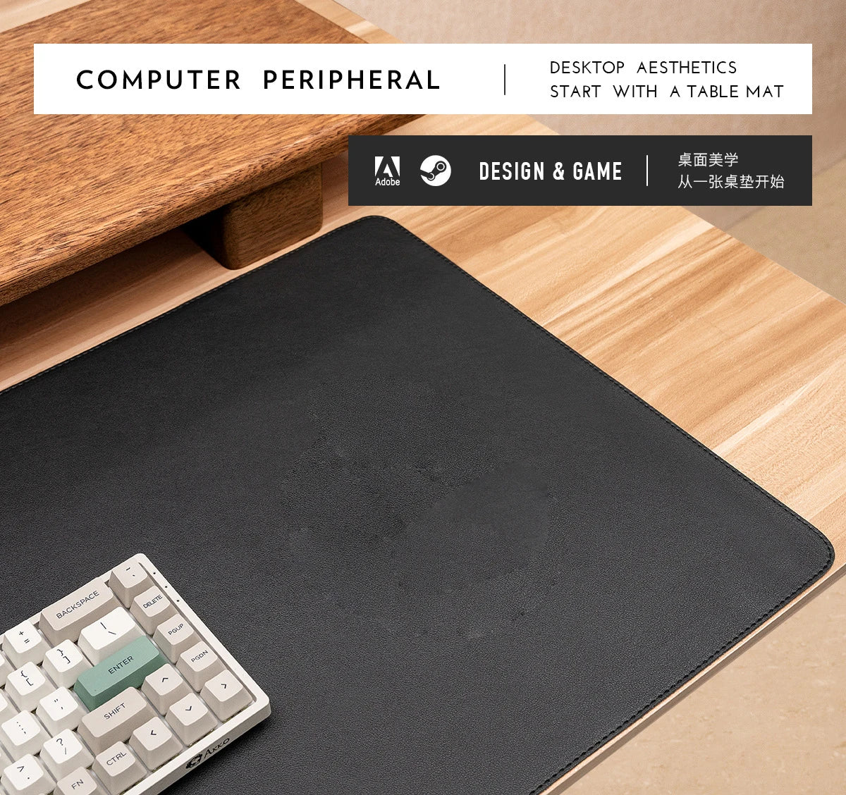 PU Leder Schreibtischunterlage – Große, rutschfeste Desk Mat für Büro, Laptop & Gaming in Blau, Braun, Schwarz oder Pink