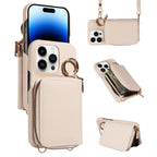 Hochwertige Faux-Leder Umhänge-Handyhülle für iPhone 16e 16 15 14 13 12 11 Pro Max – Crossbody Wallet mit Kartenfach, Stoßfest & Anti-Degaussing