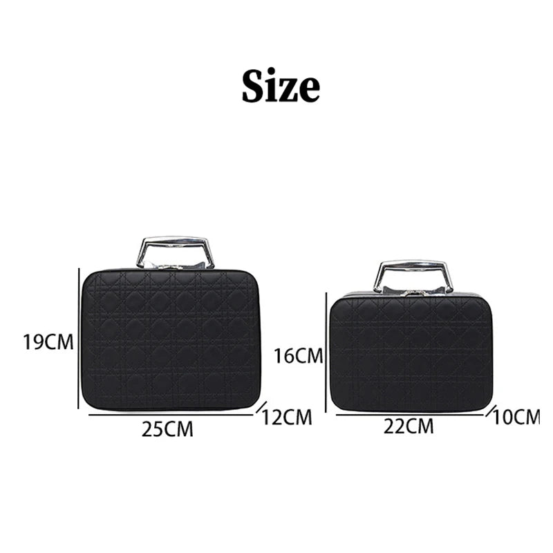 PU-Leder Kosmetik- & Kulturbeutel mit Griff – Große, portable Make-up Reise- & Toiletry Bag mit viel Stauraum für Damen