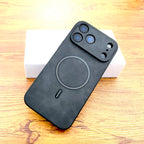 Housse de protection luxueuse rétro en simili cuir avec MagSafe pour iPhone 11-17 Air &amp; Pro Max – Housse de protection complète avec chargement sans fil