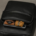 Luufan Herren Leder-Rucksack – 15,6 Zoll Laptop Backpack, Wasserdicht, Business & School Daypack aus Echtleder