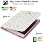Étui de luxe en cuir PU Crown pour iPad 9.7, 10.2 et 10.9 pouces – Housse de protection élégante pour tablette avec couronne scintillante, fonction support et veille-réveil 