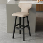 Luxus Barhocker aus Leder & Holz – Moderner minimalistischer Design-Barstuhl im italienischen Stil für Restaurant, Bar & Theke