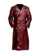 Gabardina de cuero clásica para hombre en estilo militar – Mantel gótico negro para arte artístico para mujeres y hierbas 