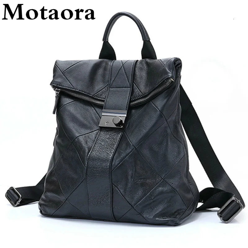 Motaora Damen Leder Rucksack – Diebstahlsicher, große Kapazität, Freizeit- &amp; Schulrucksack für Alltag &amp; Reisen 