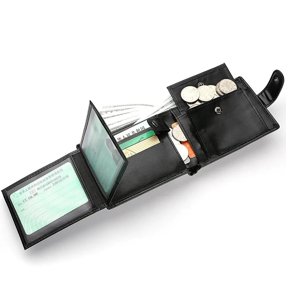 DEABOLAR Herren Geldbörse – Kurz Wallet mit großem Fassungsvermögen, Multi-Kartenfächern & Zipper-Münzfach