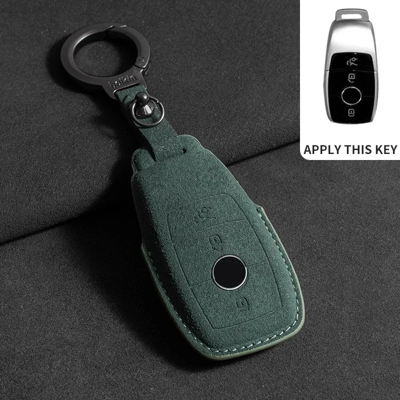 Wildleder Autoschlüssel Hülle für Mercedes-Benz – Edles Key Case Cover für E-Klasse W213/W205, CLA & AMG Modelle (2018–2020)
