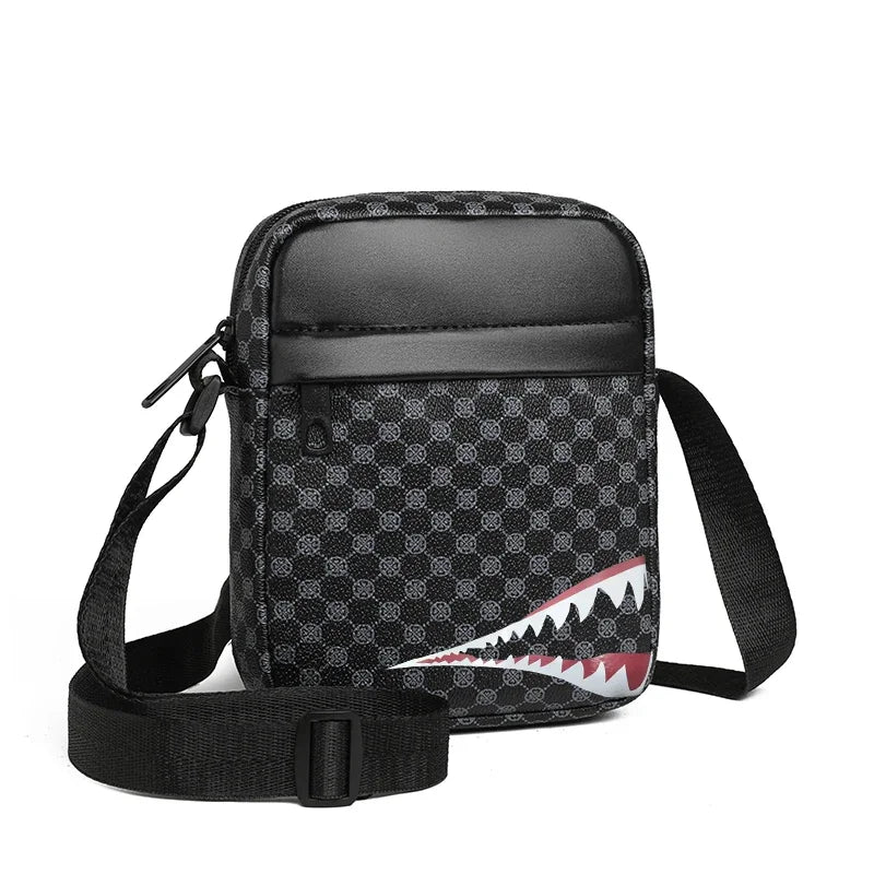 Herren Crossbody Bag – Verstellbare Schultertasche mit Karomuster für Alltag & Freizeit